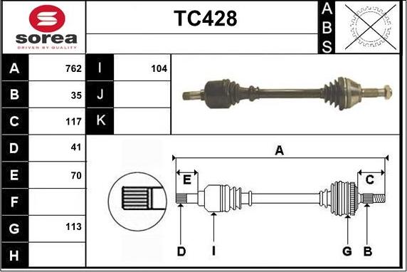 Sera TC428 - Arbre de transmission cwaw.fr