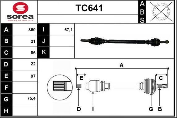 Sera TC641 - Arbre de transmission cwaw.fr