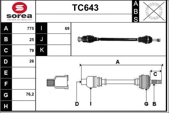 Sera TC643 - Arbre de transmission cwaw.fr