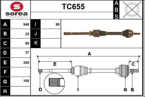 Sera TC655 - Arbre de transmission cwaw.fr