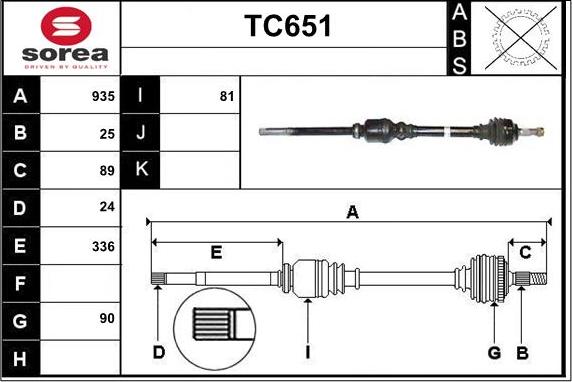 Sera TC651 - Arbre de transmission cwaw.fr