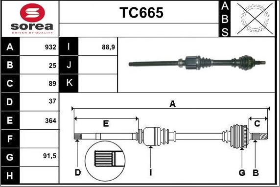 Sera TC665 - Arbre de transmission cwaw.fr