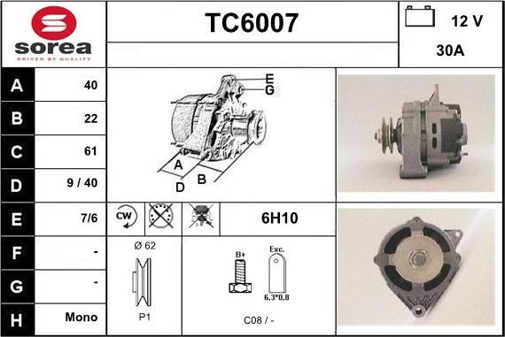 Sera TC6007 - Alternateur cwaw.fr