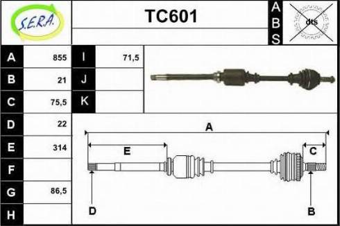 Sera TC601 - Arbre de transmission cwaw.fr