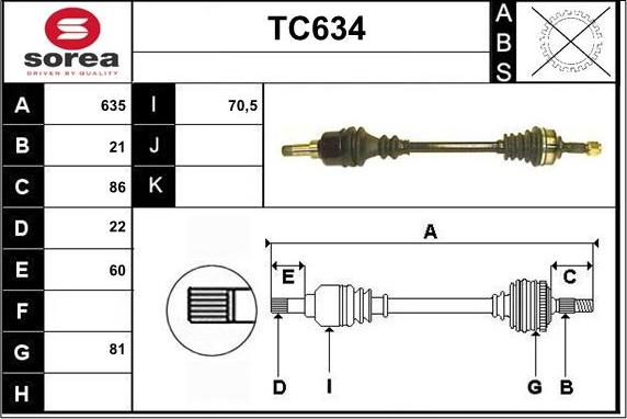 Sera TC634 - Arbre de transmission cwaw.fr