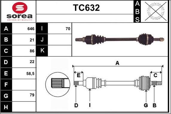 Sera TC632 - Arbre de transmission cwaw.fr