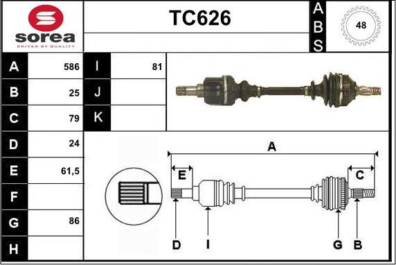 Sera TC626 - Arbre de transmission cwaw.fr