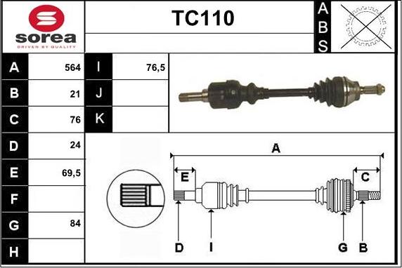 Sera TC110 - Arbre de transmission cwaw.fr