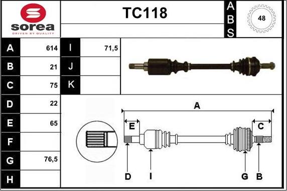 Sera TC118 - Arbre de transmission cwaw.fr