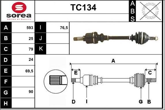 Sera TC134 - Arbre de transmission cwaw.fr