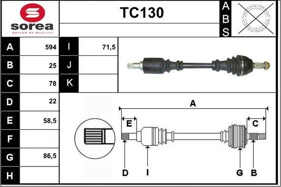 Sera TC130 - Arbre de transmission cwaw.fr