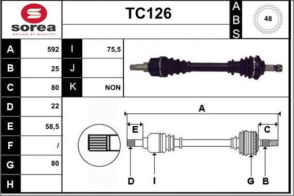 Sera TC126 - Arbre de transmission cwaw.fr