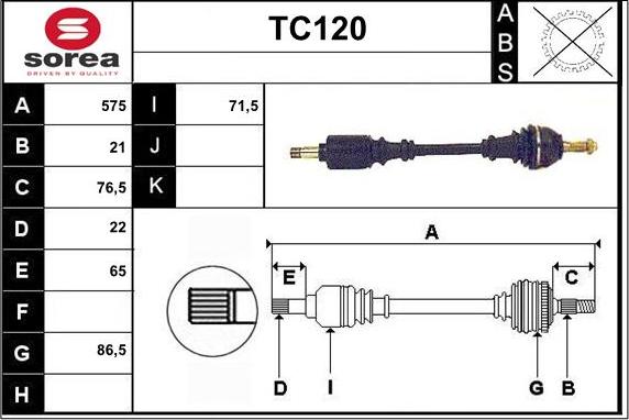 Sera TC120 - Arbre de transmission cwaw.fr