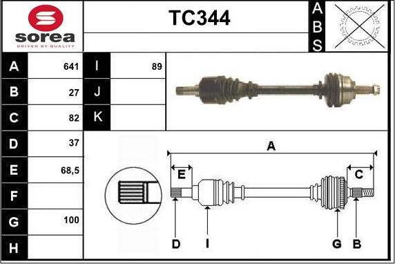 Sera TC344 - Arbre de transmission cwaw.fr