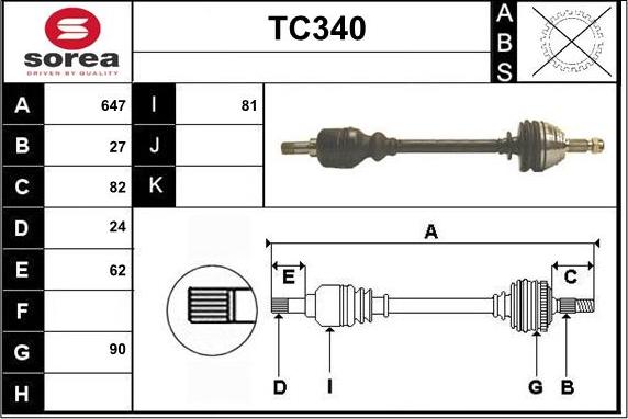 Sera TC340 - Arbre de transmission cwaw.fr