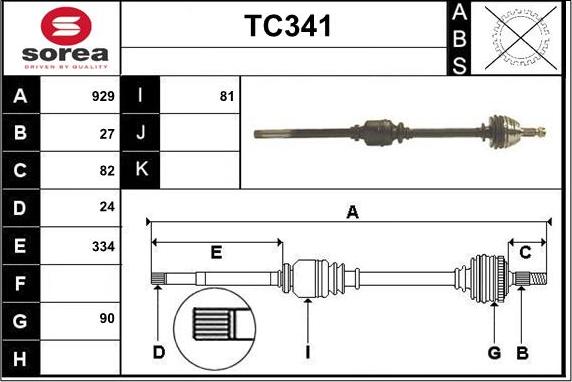 Sera TC341 - Arbre de transmission cwaw.fr