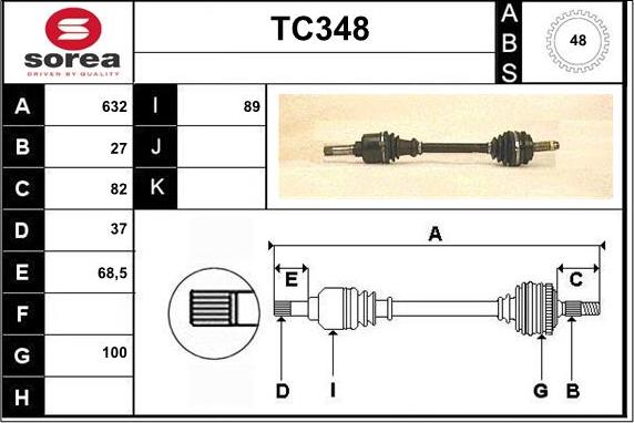 Sera TC348 - Arbre de transmission cwaw.fr