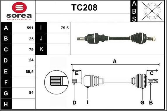 Sera TC208 - Arbre de transmission cwaw.fr