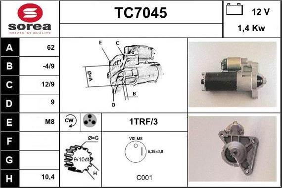 Sera TC7045 - Démarreur cwaw.fr