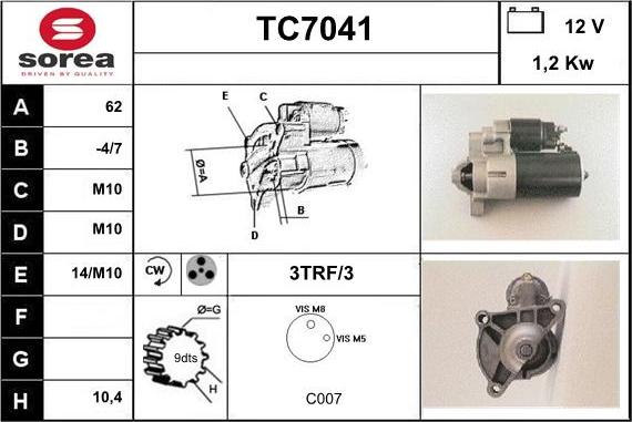 Sera TC7041 - Démarreur cwaw.fr