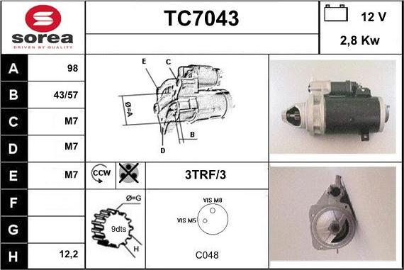 Sera TC7043 - Démarreur cwaw.fr