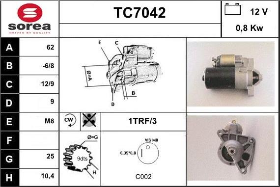 Sera TC7042 - Démarreur cwaw.fr