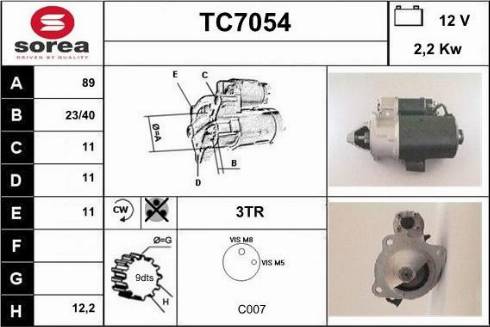 Sera TC7054 - Démarreur cwaw.fr