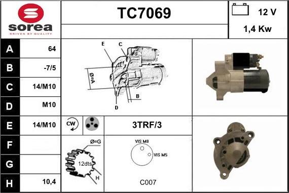 Sera TC7069 - Démarreur cwaw.fr