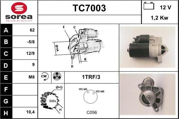 Sera TC7003 - Démarreur cwaw.fr