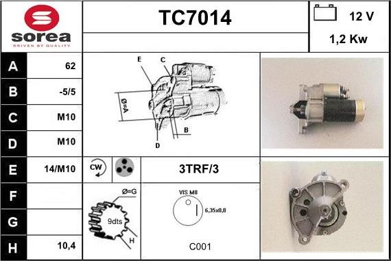 Sera TC7014 - Démarreur cwaw.fr