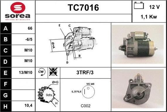 Sera TC7016 - Démarreur cwaw.fr