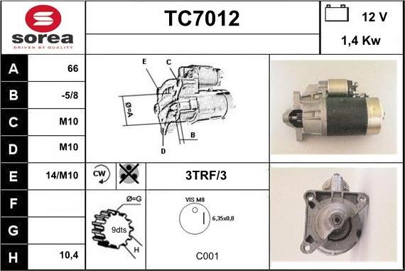 Sera TC7012 - Démarreur cwaw.fr