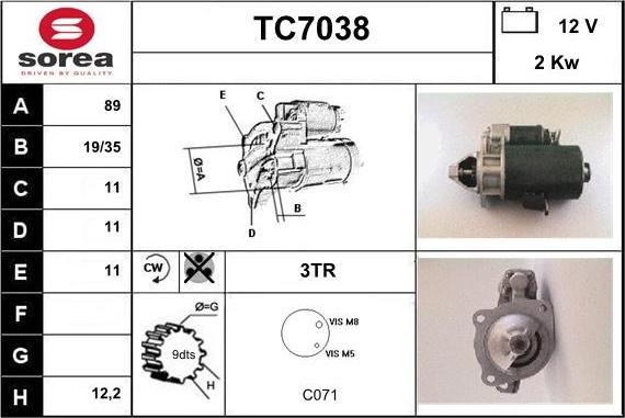 Sera TC7038 - Démarreur cwaw.fr