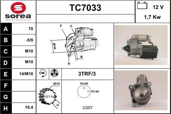 Sera TC7033 - Démarreur cwaw.fr