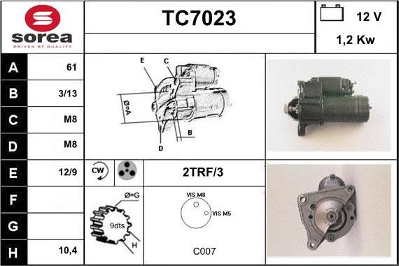 Sera TC7023 - Démarreur cwaw.fr