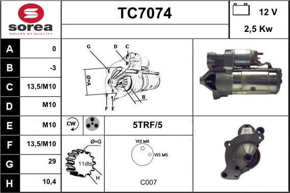 Sera TC7074 - Démarreur cwaw.fr