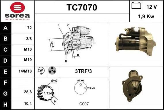 Sera TC7070 - Démarreur cwaw.fr