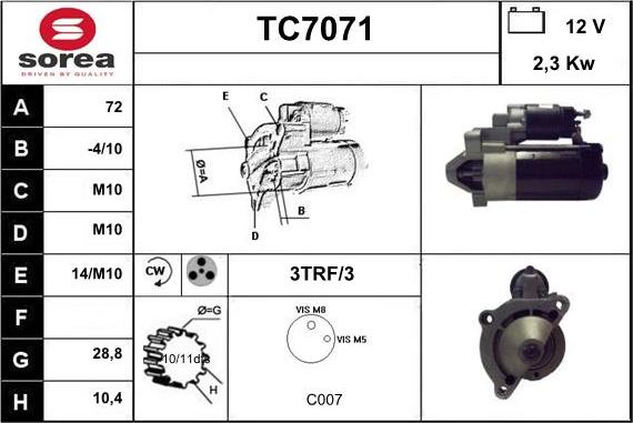 Sera TC7071 - Démarreur cwaw.fr