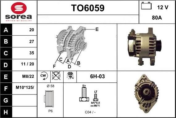 Sera TO6059 - Alternateur cwaw.fr