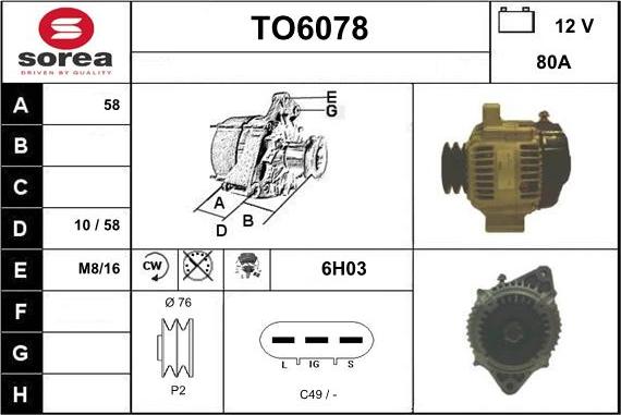 Sera TO6078 - Alternateur cwaw.fr