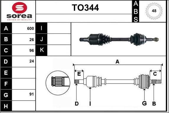 Sera TO344 - Arbre de transmission cwaw.fr