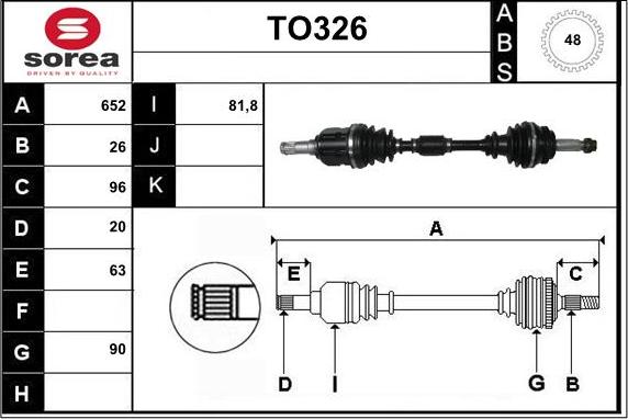 Sera TO326 - Arbre de transmission cwaw.fr