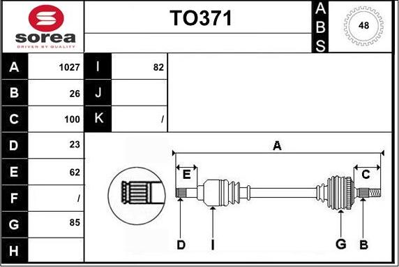 Sera TO371 - Arbre de transmission cwaw.fr