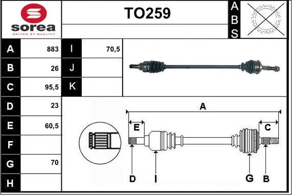 Sera TO259 - Arbre de transmission cwaw.fr