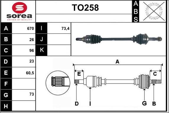 Sera TO258 - Arbre de transmission cwaw.fr