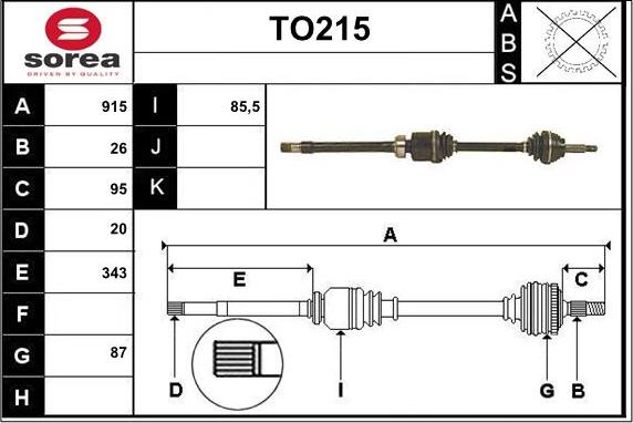 Sera TO215 - Arbre de transmission cwaw.fr