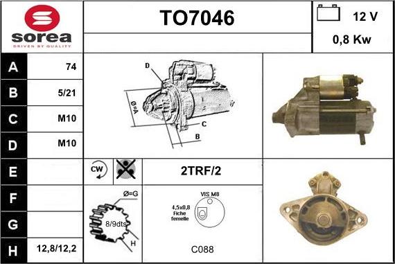 Sera TO7046 - Démarreur cwaw.fr