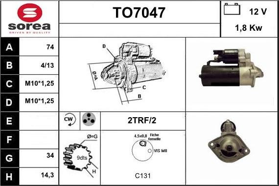 Sera TO7047 - Démarreur cwaw.fr