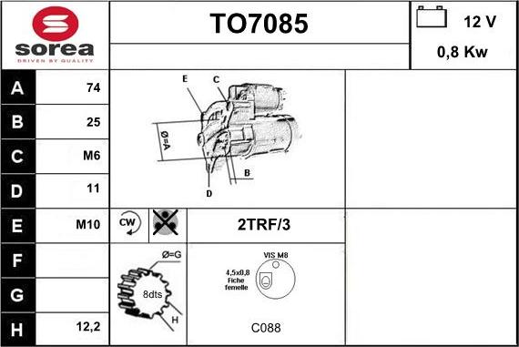 Sera TO7085 - Démarreur cwaw.fr