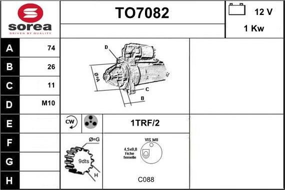 Sera TO7082 - Démarreur cwaw.fr